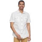 Men's Rock & Republic Solid Ripstop Button-down Shirt, Size: Medium, White