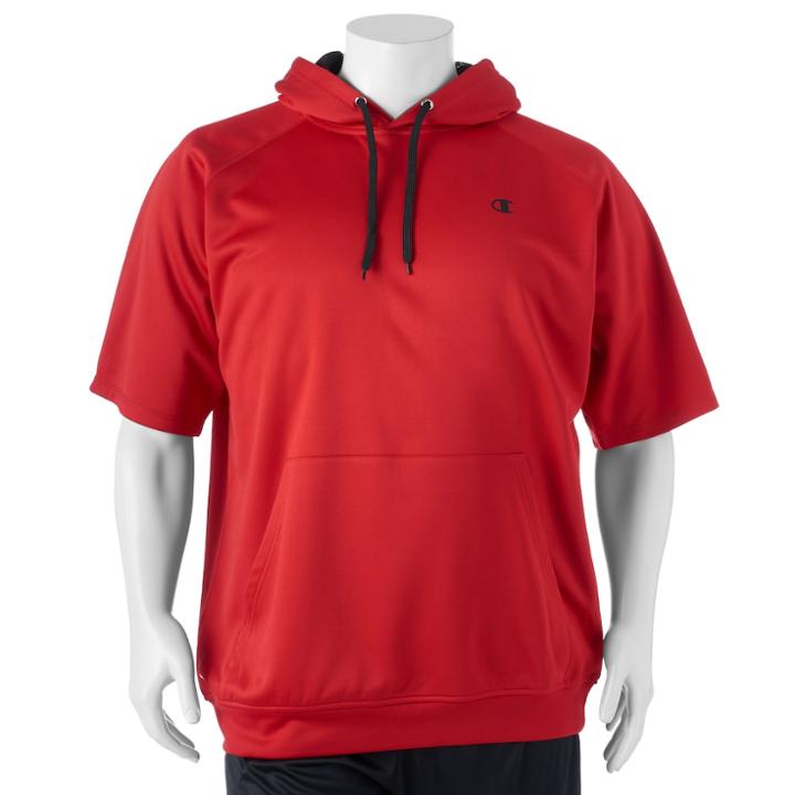 Big & Tall Champion Modern-fit Fleece Hoodie, Men's, Size: 4xl Tall, Scarlet Black