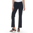 Petite Apt. 9&reg; Millennium Pull-on Straight-leg Pants, Women's, Size: 4 Petite, Blue (navy)