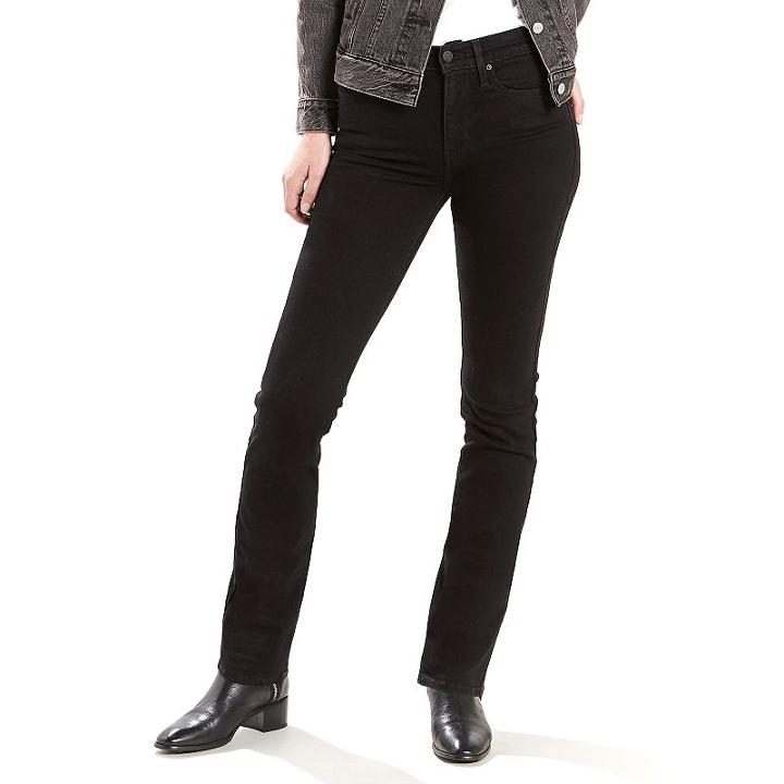 Women's Levi's&reg; Slimming Straight-leg Jeans, Size: 26(us 2)m, Black