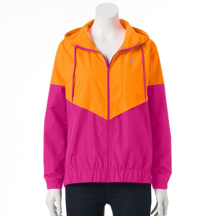 Women's Fila Sport&reg; Raglan Windbreaker Jacket, Size: Small, Med Orange