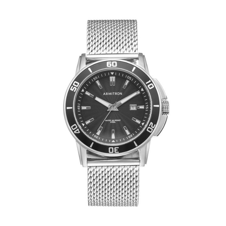Armitron Men's Mesh Watch - 20/5176bksv, Size: Large, Grey