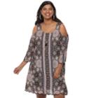 Juniors' Plus Size Lily Rose Cold-shoulder Shift Dress, Teens, Size: 3xl, Multicolor