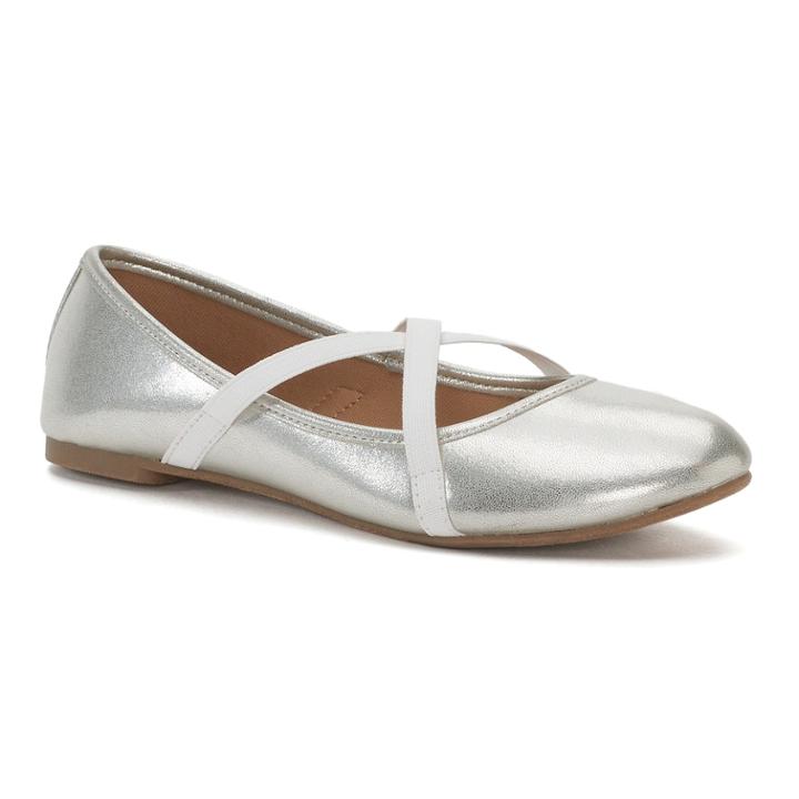 So&reg; Social Women's Ballet Flats, Size: Medium (7.5), Silver