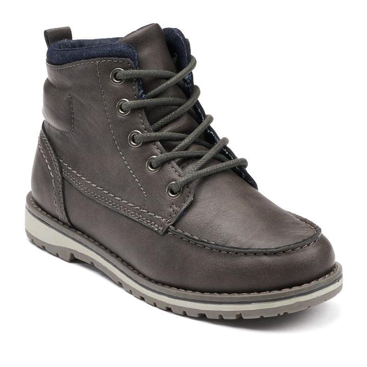 Sonoma Goods For Life&trade; Sam Boys' Moc-toe Boots, Size: 12, Grey