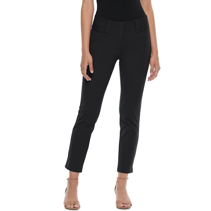 Juniors' Candie's&reg; Marilyn Straight Leg Ankle Pants, Girl's, Size: 9, Black