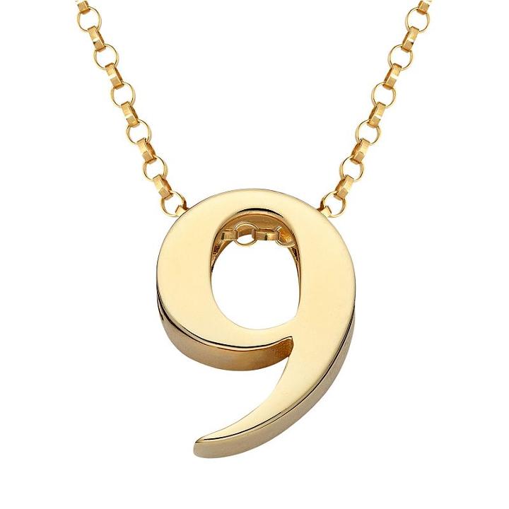 Sweet Sentiments 14k Gold Over Silver Number Charm Necklace, Women's, Size: 18, Yellow