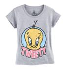 Girls 7-16 Looney Tunes Tweety Graphic Tee, Size: Medium, Grey