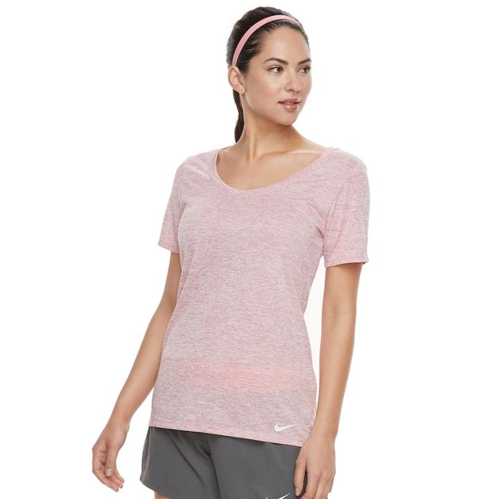 Women's Nike Dry Training Short Sleeve Tee, Size: Large, Light Pink
