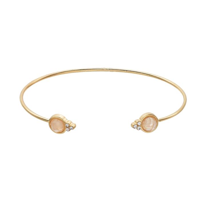 Lc Lauren Conrad Round Stone & Simulated Crystal Cuff Bracelet, Women's, Med Pink