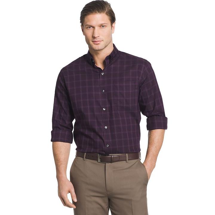 Big & Tall Van Heusen Flex Stretch Regular-fit Non-iron Button-down Shirt, Men's, Size: 3xl Tall, Purple Oth