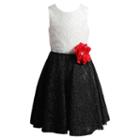Girls 7-16 Emily West Black & White Crochet Lace Dress, Girl's, Size: 14, White Oth