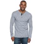 Men's Marc Anthony Slim-fit Slubbed Sweater Henley, Size: Xl, Blue