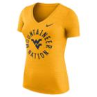 Women's Nike West Virginia Mountaineers Dri-fit Touch Tee, Size: Medium, Gold