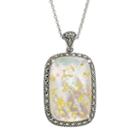 Lavish By Tjm Sterling Silver Crystal And Mother-of-pearl Doublet Frame Pendant - Made With Swarovski Marcasite, Women's, Multicolor