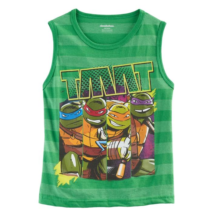 Boys 4-7 Teenage Mutant Ninja Turtles Striped Tank Top, Size: M 5-6, Green