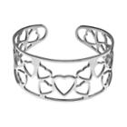 Steel City Stainless Steel Openwork Heart Cuff Bracelet, Women's, Grey