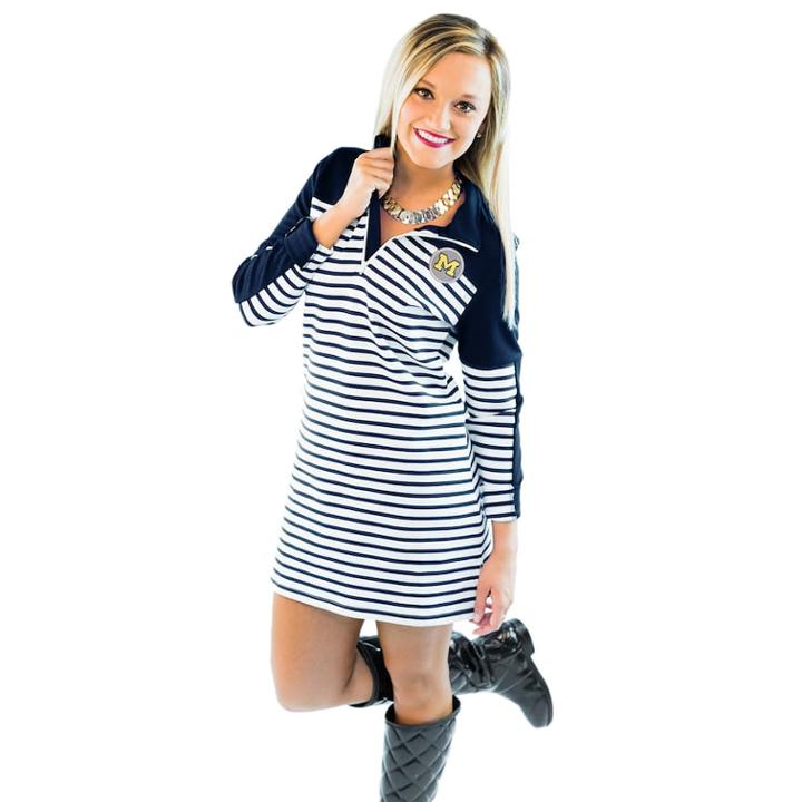 Women's Gameday Couture Michigan Wolverines Quarter-zip Dress, Size: Large, Med Green