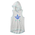 Girls 7-16 So&reg; Pocket Graphic Sleeveless Hoodie, Girl's, Size: 10, Silver