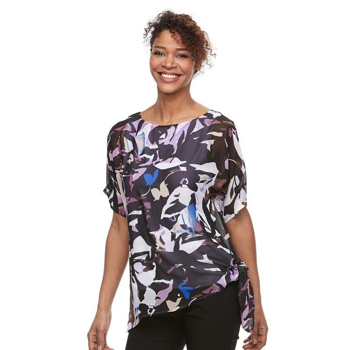 Women's Dana Buchman Chiffon Popover Top, Size: Xl, Lt Purple
