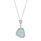 Siri Usa By Tjm Sterling Silver Chalcedony & White Topaz Pendant, Women's, Size: 18, Blue