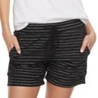 Women's Sonoma Goods For Life&trade; Striped Linen Soft Shorts, Size: 14, Black