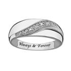 Sweet Sentiments Sterling Silver Diamond Accent Wedding Band - Men, Size: 11, Grey