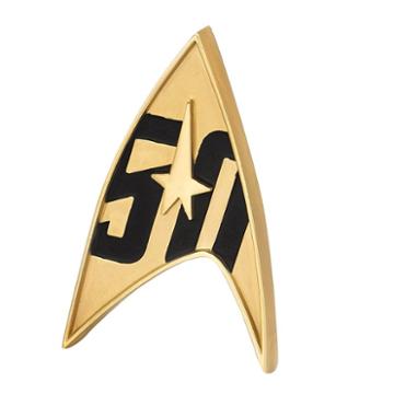Star Trek 50th Anniversary Magnetic Badge By Quantum Mechanix, Kids Unisex, Multicolor