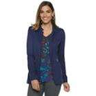 Women's Dana Buchman Notch Collar Blazer, Size: Xs, Blue (navy)