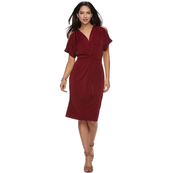 Women's Jennifer Lopez Kimono Midi Dress, Size: Xxl, Dark Red