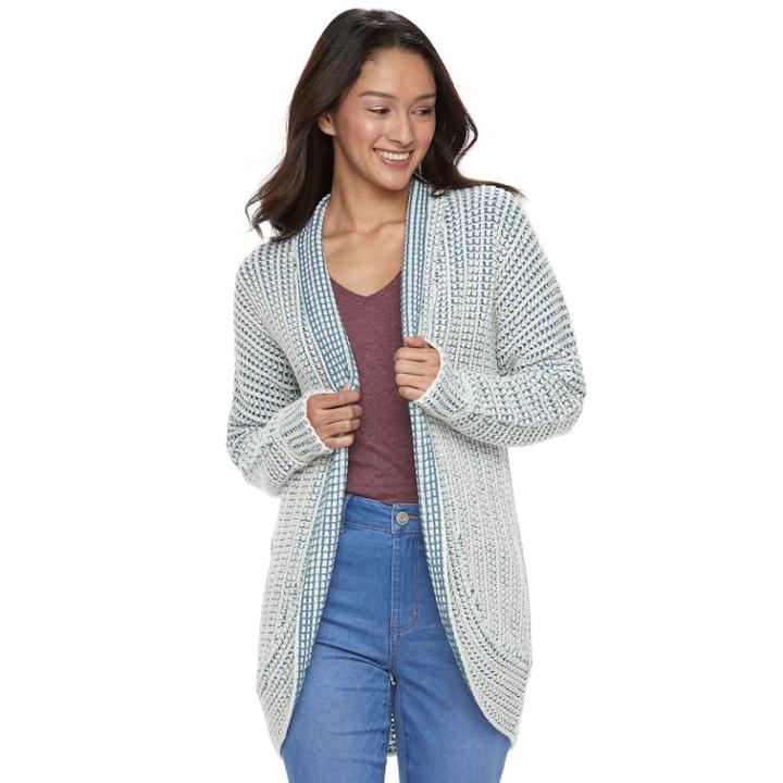 Juniors' Pink Republic Dolman Cocoon Cardigan, Teens, Size: Medium, Blue