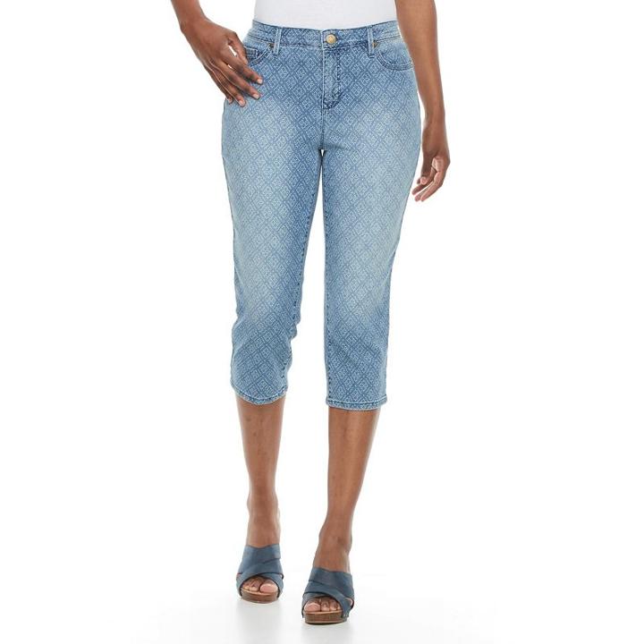Women's Gloria Vanderbilt Jordyn Capri Jeans, Size: 4, Light Blue