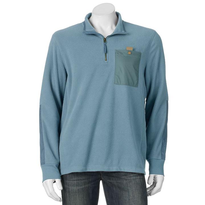 Men's Caribbean Joe Classic-fit Quarter-zip Pullover, Size: Large, Grey Other