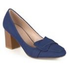 Journee Collection Cass Women's Loafer High Heels, Girl's, Size: 7.5, Blue (navy)