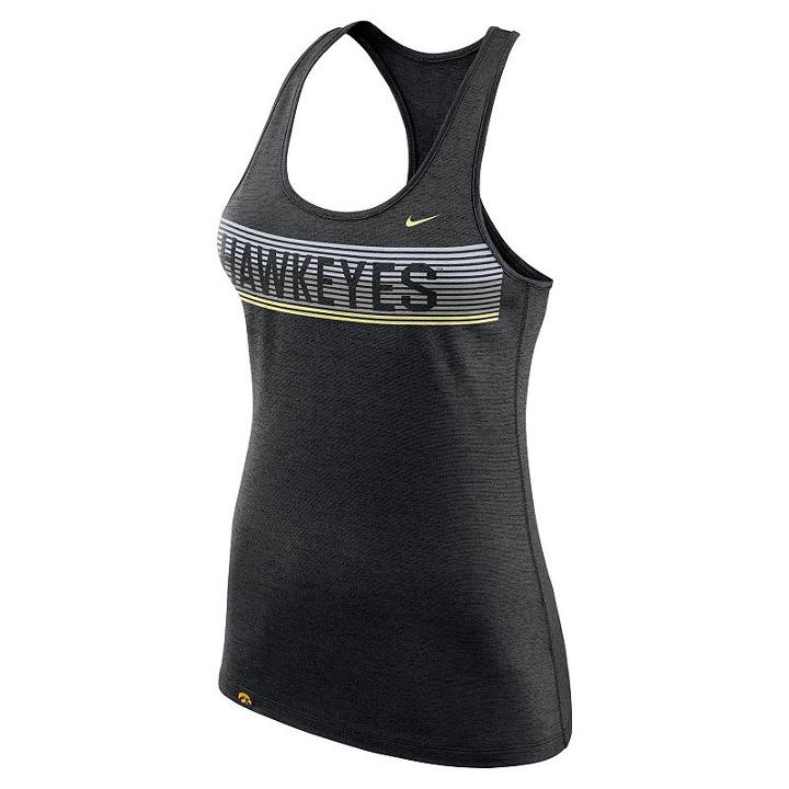 Women's Nike Iowa Hawkeyes Dri-fit Touch Tank Top, Size: Xxl, Black