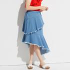 K/lab Tiered Denim Skirt, Girl's, Size: Small, Light Blue
