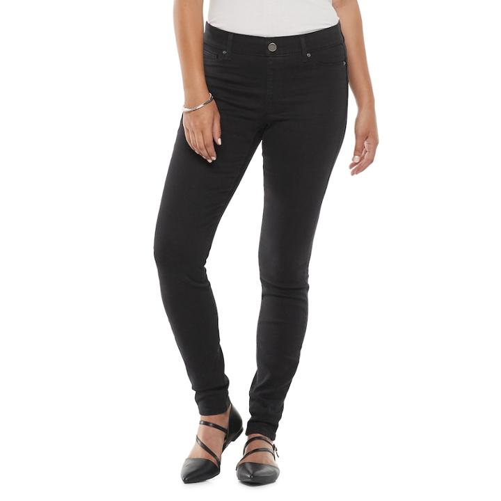 Women's Juicy Couture Flaunt It Midrise Pull-on Jegging, Size: 14, Black