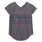 Girls Plus Size So&reg; Double V-neck Active Graphic Tee, Girl's, Size: 18 1/2, Dark Grey