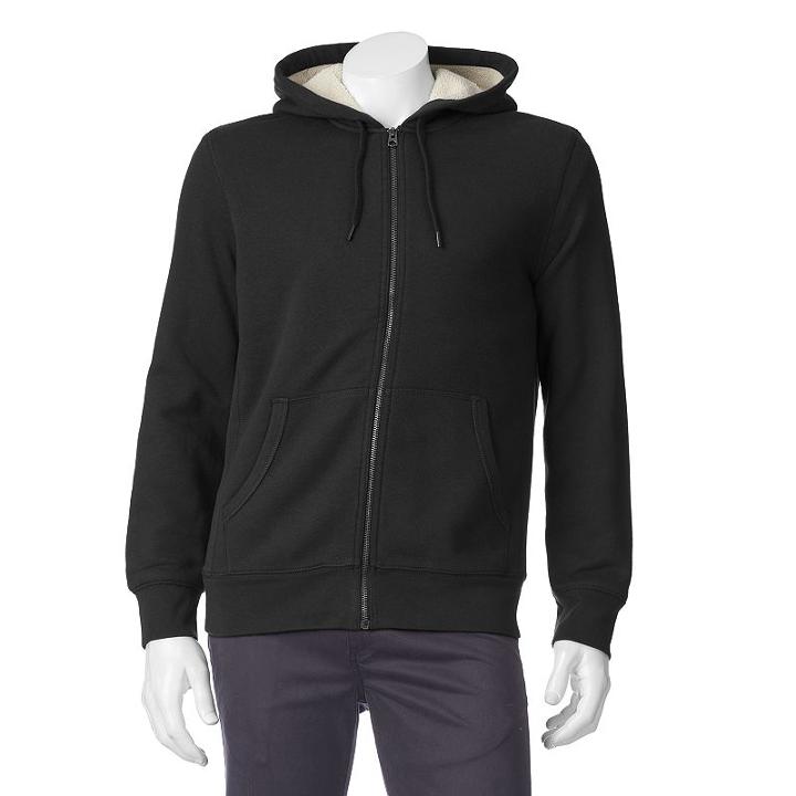 Big & Tall Sonoma Goods For Life&trade; Sherpa Fleece Hoodie, Men's, Size: 3xl Tall, Black