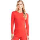 Women's Cuddl Duds Softwear Crewneck Top, Size: Regular, Red