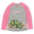 Girls 4-6x John Deere John Deere Country Raglan Tee, Size: 6, Grey