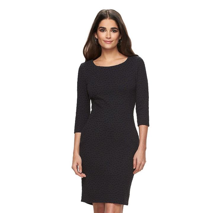 Women's Sharagano Jacquard Sheath Dress, Size: 6, Blue (navy)