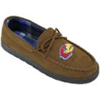 Men's Kansas Jayhawks Microsuede Moccasins, Size: 9, Brown