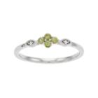 Lc Lauren Conrad 10k White Gold Green Sapphire & Diamond Accent Flower Ring, Women's, Size: 6