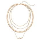 Mudd&reg; Vibes Layered Chain Choker Necklace, Women's, Gold