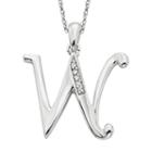 Sterling Silver Diamond Accent Initial Pendant, Women's, Size: 20mm, Grey