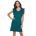 Women's Apt. 9&reg; Flutter Shift Dress, Size: Medium, Dark Blue