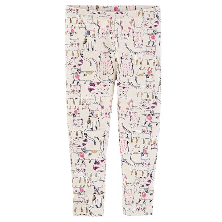 Girls 4-12 Oshkosh B'gosh&reg; Cat Leggings, Size: 10, White