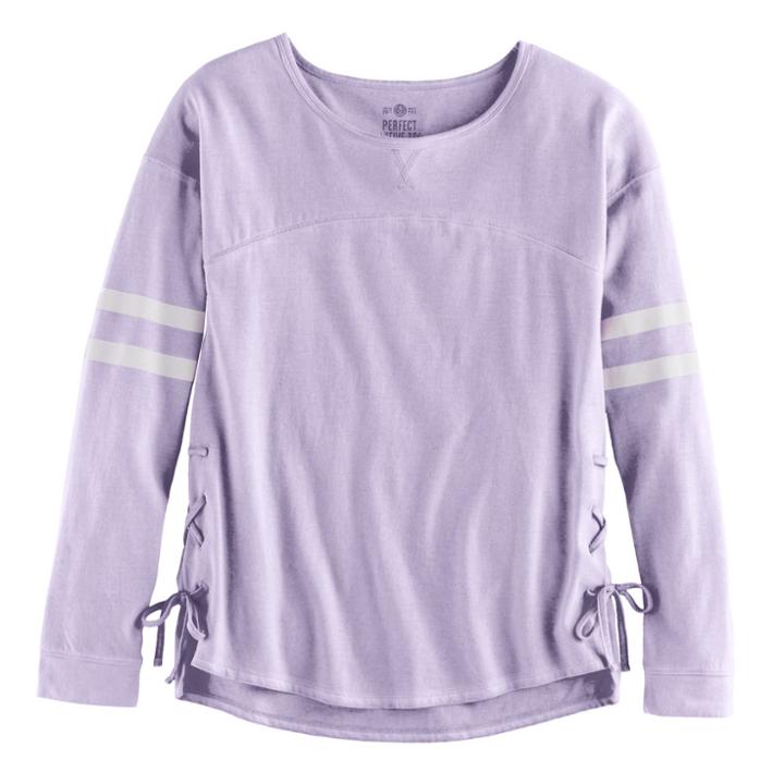 Girls 7-16 & Plus Size So&reg; Lace-up Side Tee, Size: 20 1/2, Lt Purple