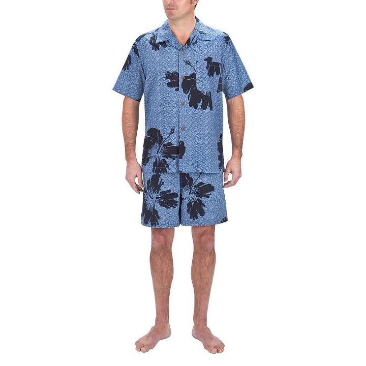 Big & Tall Residence Floral Camp Shirt And Swim Trunks Set, Men's, Size: 2xb, Blue